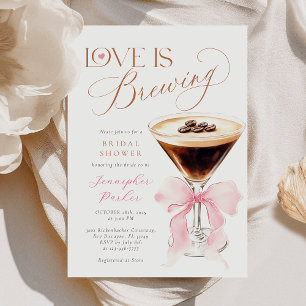 Love is Brewing Coquette Bridal Shower  Invitation