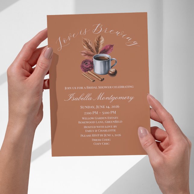Love Is Brewing Cozy Rustic Coffee Bridal Shower Invitation (Love Is Brewing Cozy Rustic Coffee Bridal Shower Invitations
)