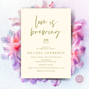 Love is brewing, Elegance Bridal Shower Beer Party Invitation