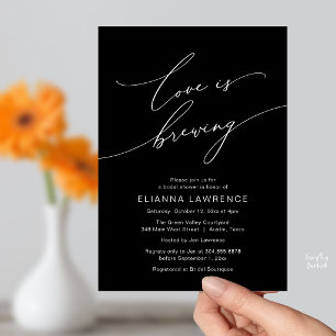 Love is Brewing Elegant Bridal Shower Brewery Invitation