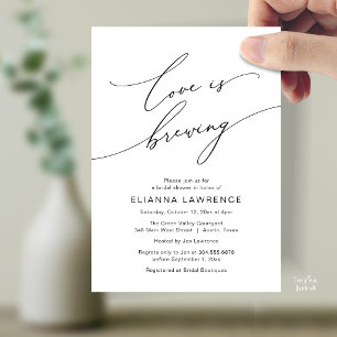 Love is Brewing Elegant Bridal Shower Brewery Invitation