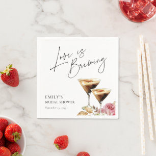 Love is Brewing Elegant Bridal Shower Paper Napkin