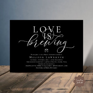 Love Is Brewing Elegant Script Bridal Shower Invitation