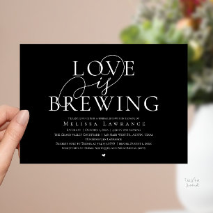 Love Is Brewing Elegant Script Bridal Shower Invitation