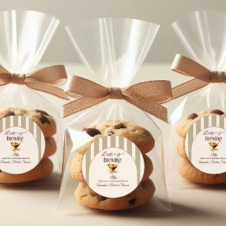 Love is Brewing Espresso Martini Bow Bridal Shower Classic Round Sticker