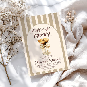 Love is Brewing Espresso Martini Bow Bridal Shower Invitation
