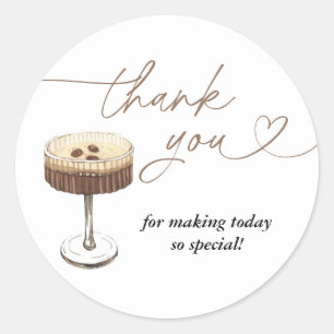 Love Is Brewing Espresso Martini Bridal Shower Classic Round Sticker