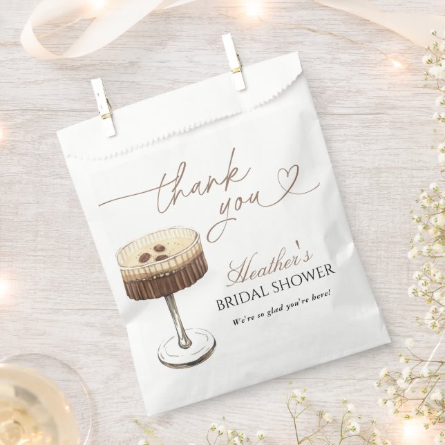 Love Is Brewing Espresso Martini Bridal Shower Favour Bag (Clipped)