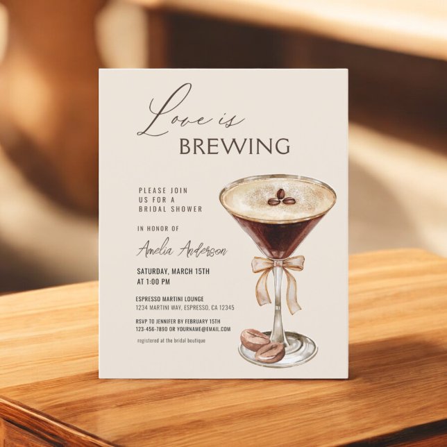 Love is Brewing Espresso Martini Bridal Shower Flyer (Creator Uploaded)