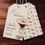 Love is Brewing Espresso Martini Bridal Shower Gift Tags<br><div class="desc">Celebrate the bride-to-be with a chic "Love is Brewing" espresso martini bridal shower Gift Tag.</div>