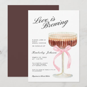 Love is Brewing Espresso Martini Bridal Shower Invitation
