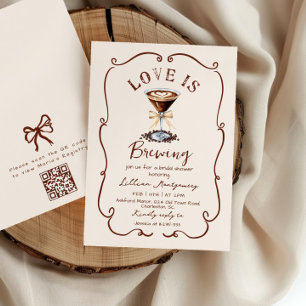 Love is Brewing Espresso Martini Bridal Shower Invitation