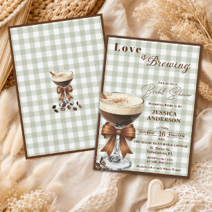 Love is Brewing Espresso Martini Bridal Shower Invitation