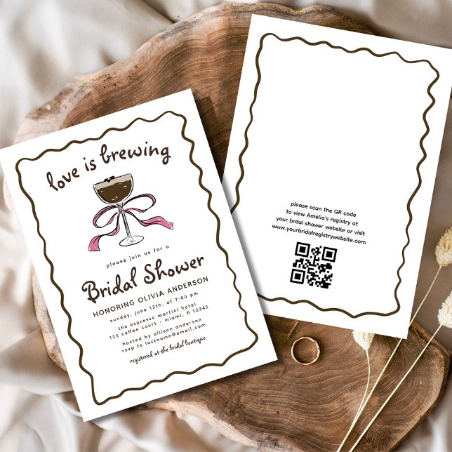 Love Is Brewing Espresso Martini Bridal Shower Invitation (Creator Uploaded)
