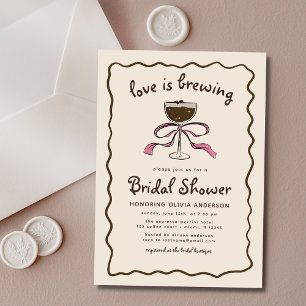 Love Is Brewing Espresso Martini Bridal Shower Invitation