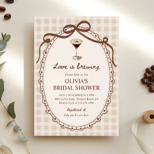 Love is Brewing Espresso Martini Bridal Shower Invitation
