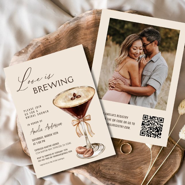 Love is Brewing Espresso Martini Bridal Shower Invitation (Creator Uploaded)