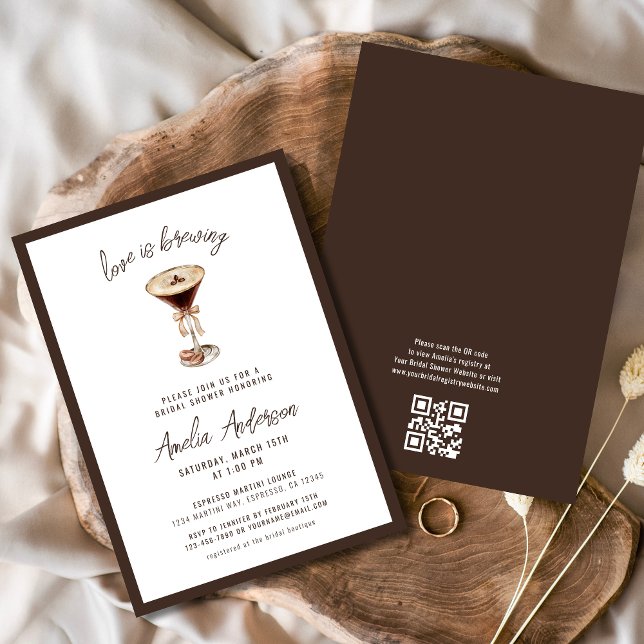 Love is Brewing Espresso Martini Bridal Shower Invitation (Creator Uploaded)