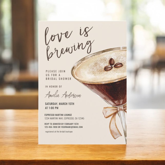 Love is Brewing Espresso Martini Bridal Shower Invitation (Creator Uploaded)