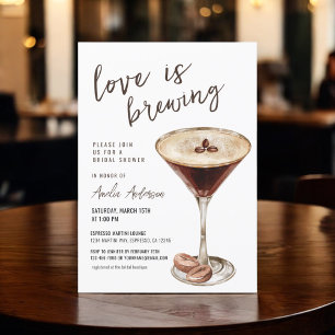 Love is Brewing Espresso Martini Bridal Shower Invitation