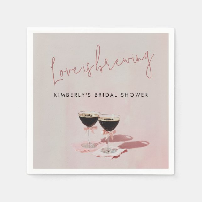 Love is Brewing Espresso Martini Bridal Shower Nap Napkin (Front)