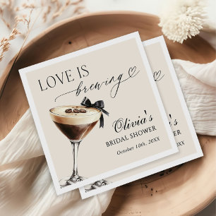 Love is Brewing Espresso Martini Bridal Shower Napkin