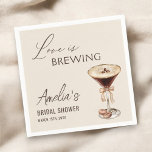 Love is Brewing Espresso Martini Bridal Shower Napkin<br><div class="desc">Celebrate the bride-to-be with a chic "Love is Brewing" espresso martini bridal shower Napkins.</div>