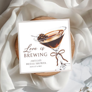 Love is Brewing Espresso Martini Bridal Shower Napkin