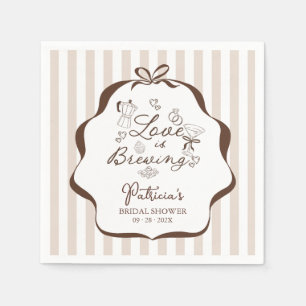 Love Is Brewing Espresso Martini Bridal Shower Napkin