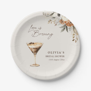 Love is Brewing Espresso Martini Bridal Shower Paper Plate
