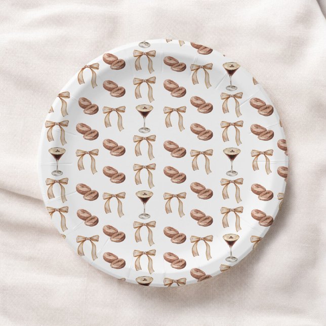 Love is Brewing Espresso Martini Bridal Shower Paper Plate (Creator Uploaded)