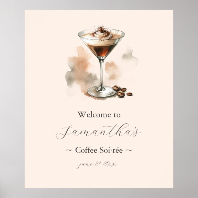 Love is Brewing Espresso Martini Bridal Shower Poster (Front)