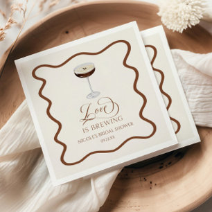 Love Is Brewing Expresso Martini Bridal Shower Napkin