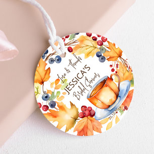Love is brewing fall bridal shower thank you favou favour tags