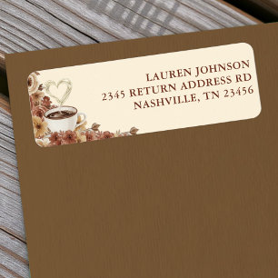Love is Brewing Floral Coffee Heart Return Address