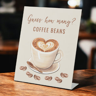 Love is Brewing Guess How Many Coffee Beans Pedestal Sign