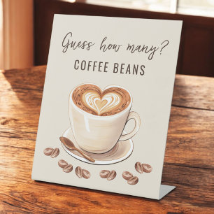 Love is Brewing Guess How Many Coffee Beans Pedestal Sign
