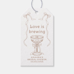 Love is brewing Hand Drawn Bridal shower Gift Tags