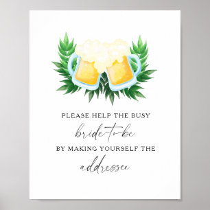 Love is brewing Help the busy bride Address Poster
