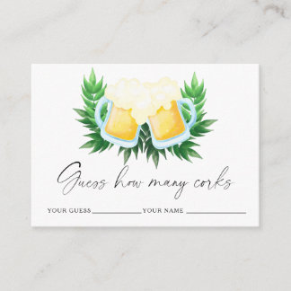 Love is brewing How many corks bridal game Enclosure Card