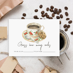 Love is brewing How many corks bridal game Enclosure Card