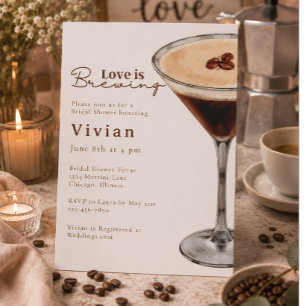 Love is Brewing Martini Bridal Shower invitation
