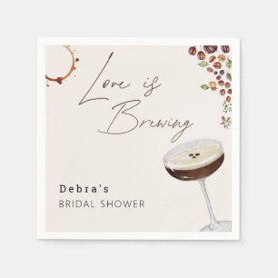 Love Is Brewing Modern Bridal Shower  Napkin