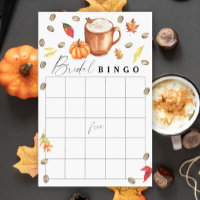 Love is brewing Pumpkin Bridal shower bingo game