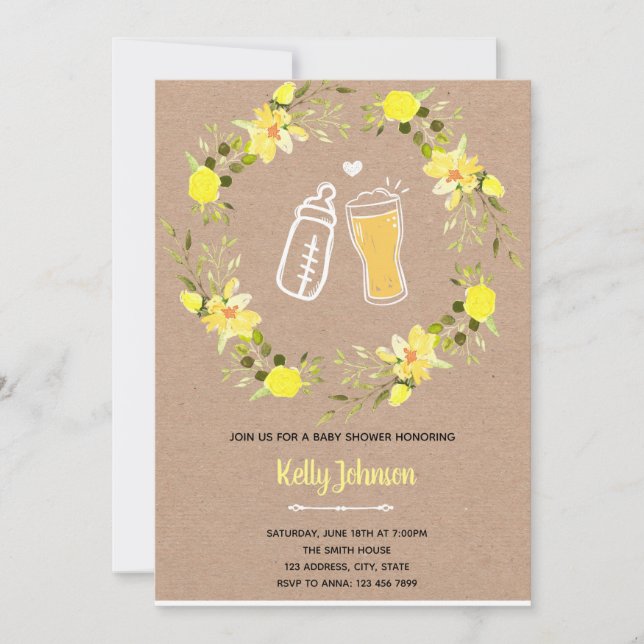 Love is brewing shower baby invitation (Front)