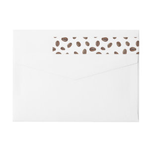 Love Is Brewing Shower Coffee Beans Return Address Wrap Around Label