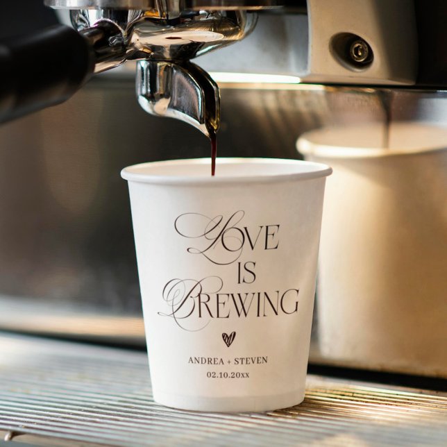 Love is Brewing Wedding Coffee Paper Cups (Creator Uploaded)