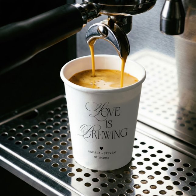 Love is Brewing Wedding Coffee Paper Cups (Creator Uploaded)
