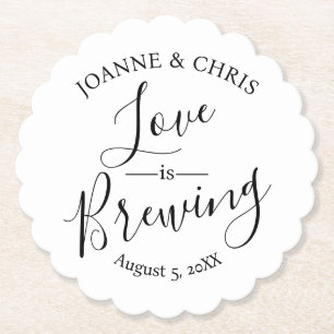 love is brewing wedding pub custom coaster