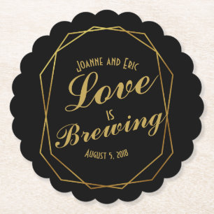 love is brewing wedding pub custom coaster art dec